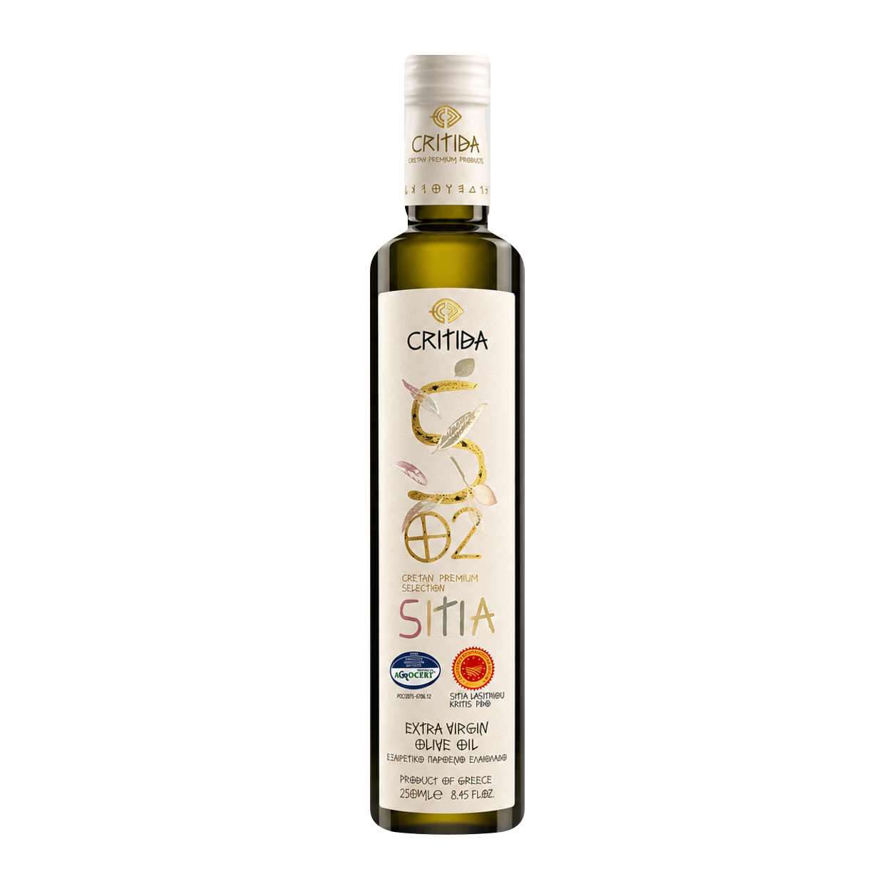Sitia PDO olive oil bottle